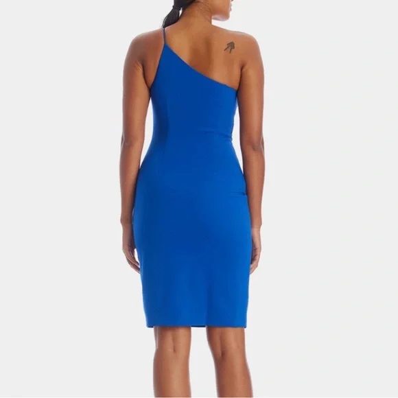 NWT Aidan Mattox Vibrant Blue One-Shoulder Dress - Picture 2 of 7